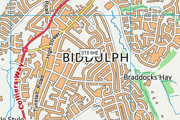 ST8 6HE map - OS VectorMap District (Ordnance Survey)