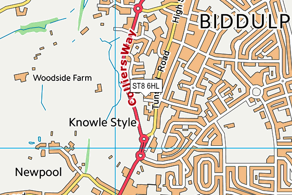 ST8 6HL map - OS VectorMap District (Ordnance Survey)