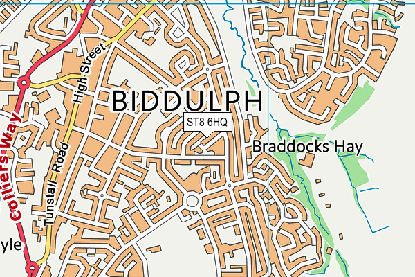 ST8 6HQ map - OS VectorMap District (Ordnance Survey)