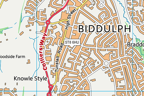 ST8 6HU map - OS VectorMap District (Ordnance Survey)