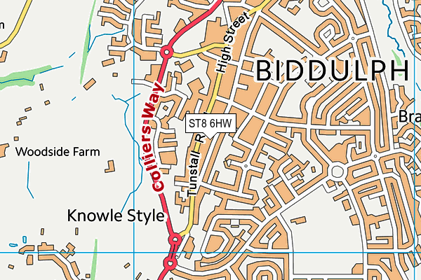 ST8 6HW map - OS VectorMap District (Ordnance Survey)