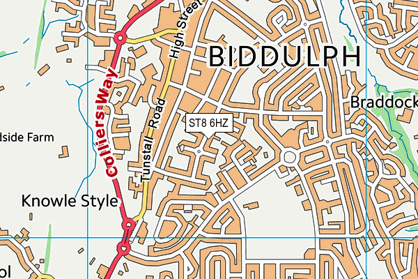 ST8 6HZ map - OS VectorMap District (Ordnance Survey)