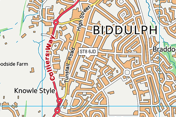 ST8 6JD map - OS VectorMap District (Ordnance Survey)