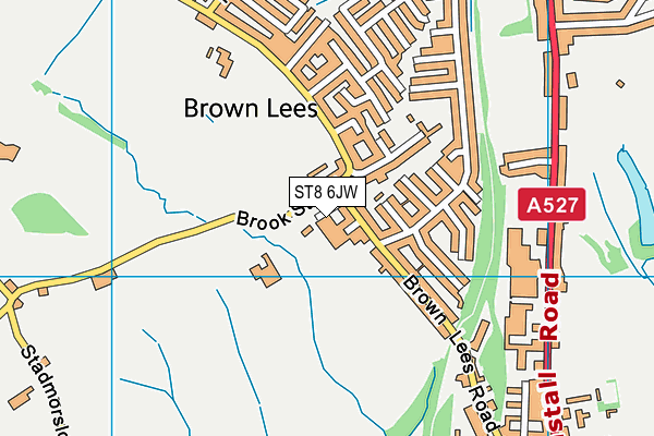 ST8 6JW map - OS VectorMap District (Ordnance Survey)