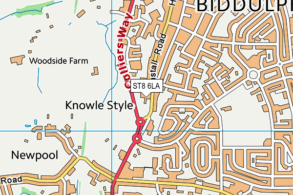 ST8 6LA map - OS VectorMap District (Ordnance Survey)