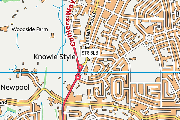 ST8 6LB map - OS VectorMap District (Ordnance Survey)