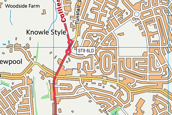 ST8 6LD map - OS VectorMap District (Ordnance Survey)