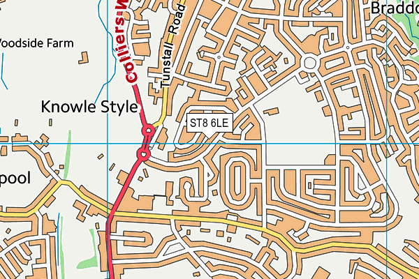 ST8 6LE map - OS VectorMap District (Ordnance Survey)