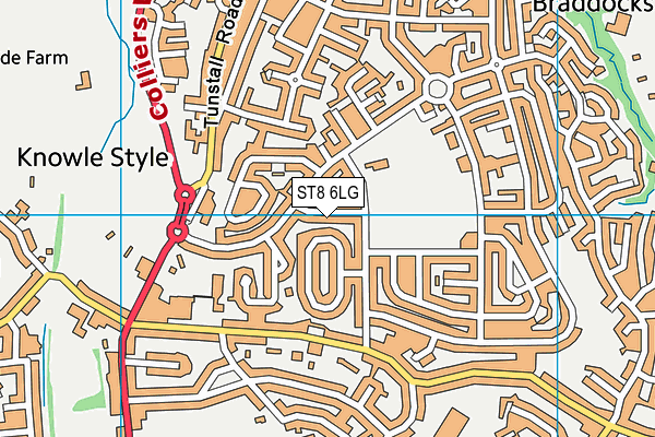 ST8 6LG map - OS VectorMap District (Ordnance Survey)