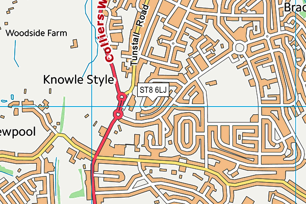 ST8 6LJ map - OS VectorMap District (Ordnance Survey)