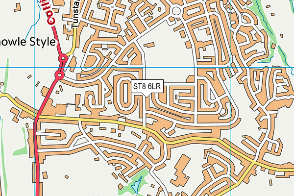 ST8 6LR map - OS VectorMap District (Ordnance Survey)