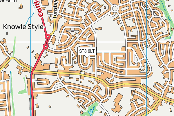 ST8 6LT map - OS VectorMap District (Ordnance Survey)