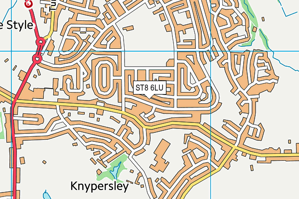 ST8 6LU map - OS VectorMap District (Ordnance Survey)