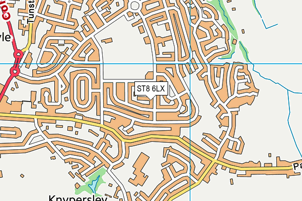 ST8 6LX map - OS VectorMap District (Ordnance Survey)