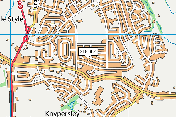 ST8 6LZ map - OS VectorMap District (Ordnance Survey)