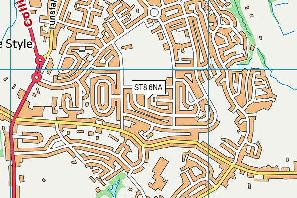 ST8 6NA map - OS VectorMap District (Ordnance Survey)