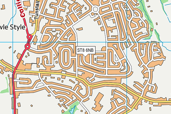 ST8 6NB map - OS VectorMap District (Ordnance Survey)