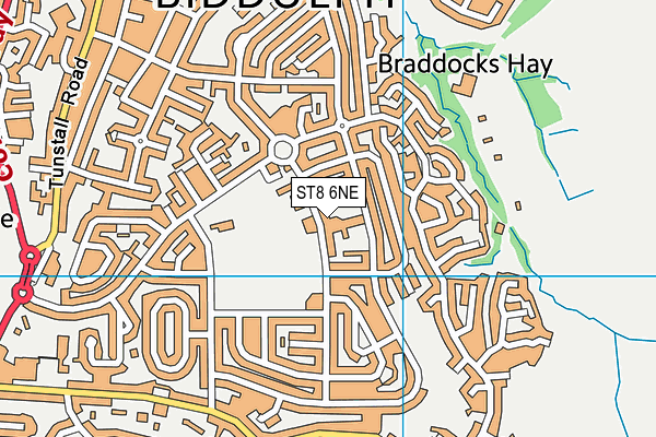 Church Road Recreation Ground map (ST8 6NE) - OS VectorMap District (Ordnance Survey)