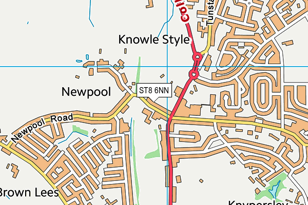 Knypersley First School map (ST8 6NN) - OS VectorMap District (Ordnance Survey)