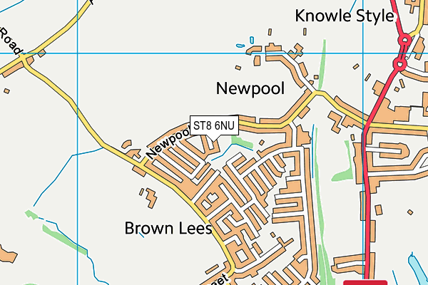 ST8 6NU map - OS VectorMap District (Ordnance Survey)