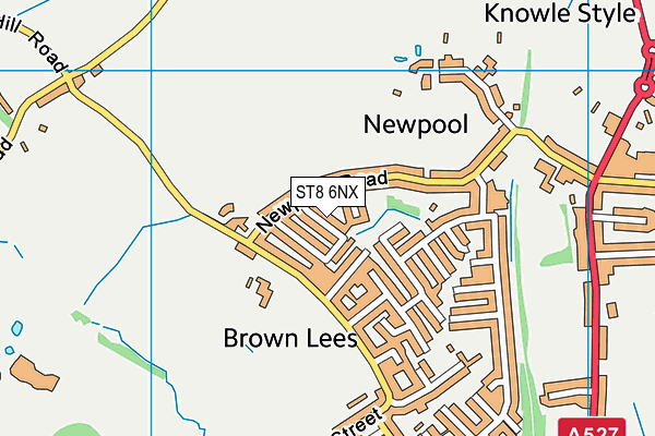 ST8 6NX map - OS VectorMap District (Ordnance Survey)