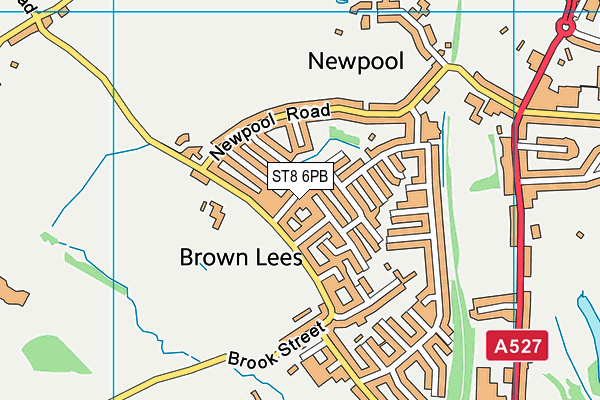 ST8 6PB map - OS VectorMap District (Ordnance Survey)