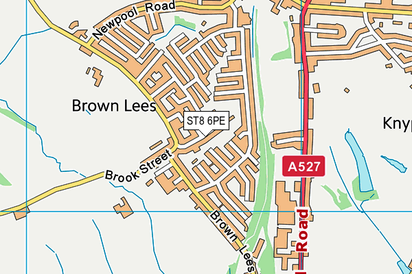 ST8 6PE map - OS VectorMap District (Ordnance Survey)