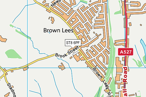 ST8 6PF map - OS VectorMap District (Ordnance Survey)