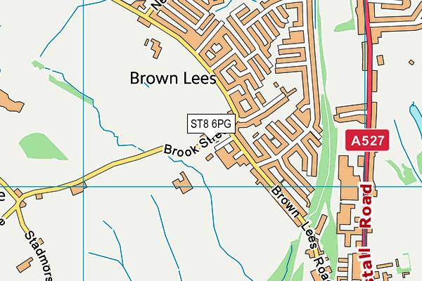 ST8 6PG map - OS VectorMap District (Ordnance Survey)