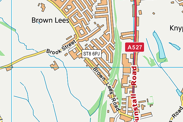 ST8 6PJ map - OS VectorMap District (Ordnance Survey)