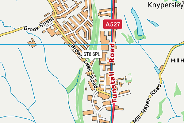 ST8 6PL map - OS VectorMap District (Ordnance Survey)