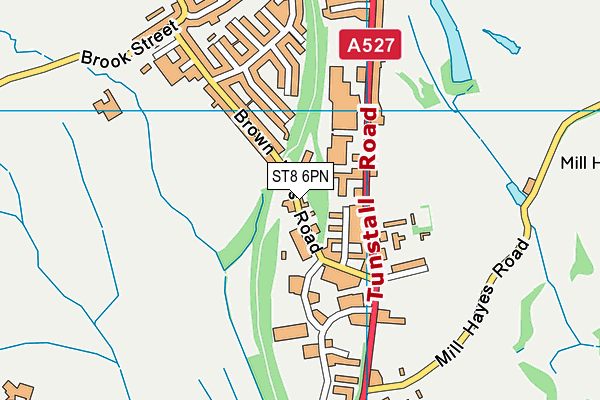 ST8 6PN map - OS VectorMap District (Ordnance Survey)