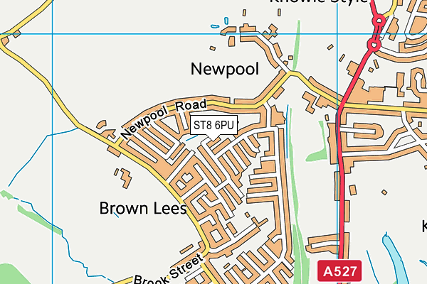 ST8 6PU map - OS VectorMap District (Ordnance Survey)