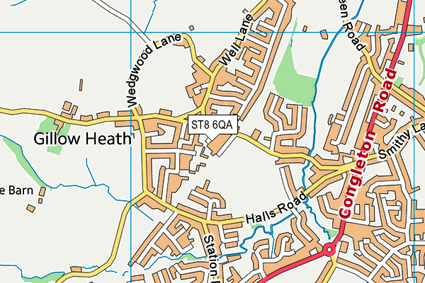 ST8 6QA map - OS VectorMap District (Ordnance Survey)