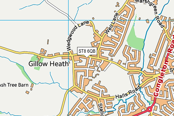 ST8 6QB map - OS VectorMap District (Ordnance Survey)