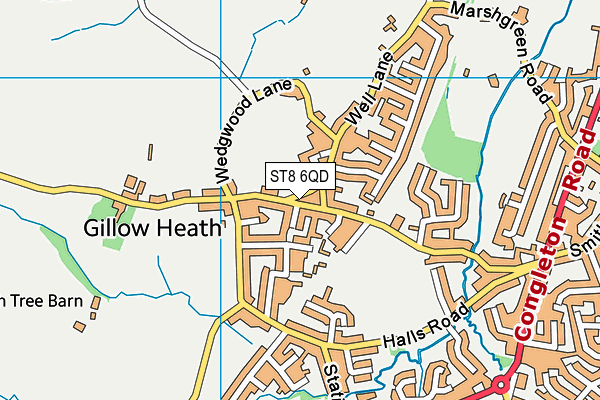 ST8 6QD map - OS VectorMap District (Ordnance Survey)