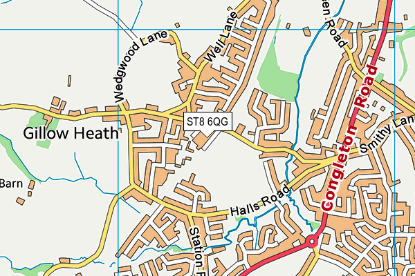 ST8 6QG map - OS VectorMap District (Ordnance Survey)