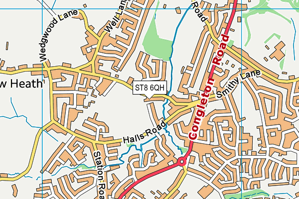 ST8 6QH map - OS VectorMap District (Ordnance Survey)
