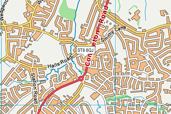 ST8 6QJ map - OS VectorMap District (Ordnance Survey)