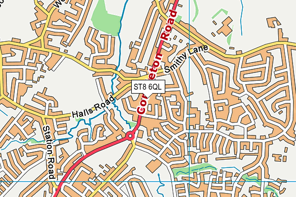 ST8 6QL map - OS VectorMap District (Ordnance Survey)