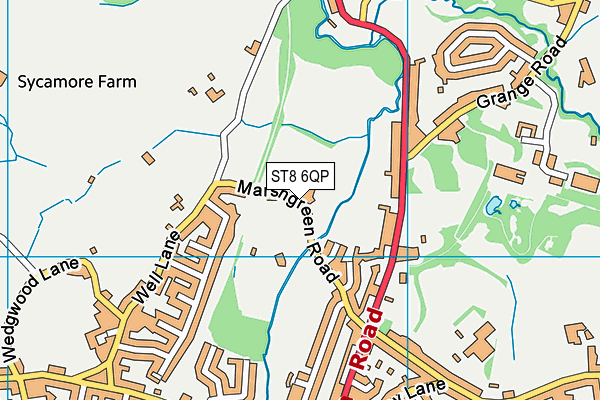 ST8 6QP map - OS VectorMap District (Ordnance Survey)