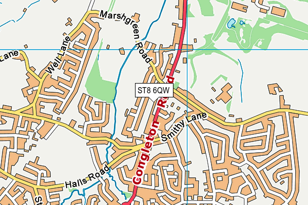 ST8 6QW map - OS VectorMap District (Ordnance Survey)