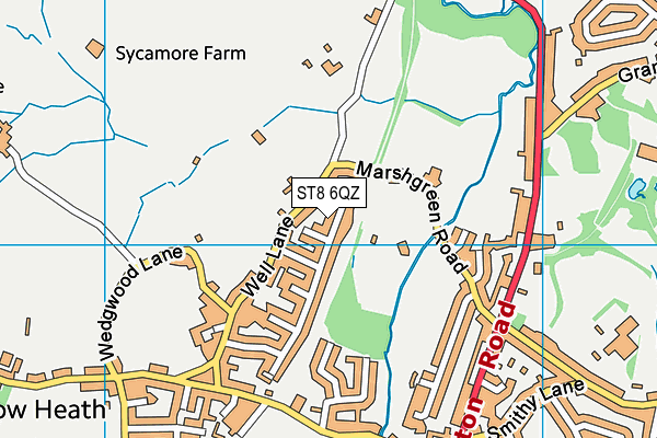 ST8 6QZ map - OS VectorMap District (Ordnance Survey)
