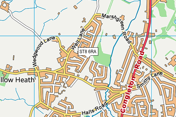 ST8 6RA map - OS VectorMap District (Ordnance Survey)