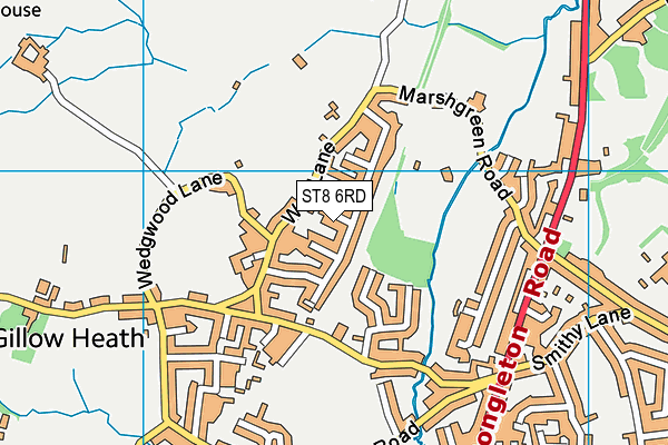 ST8 6RD map - OS VectorMap District (Ordnance Survey)