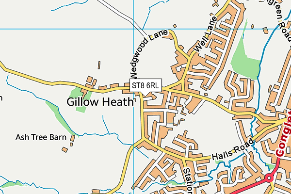 ST8 6RL map - OS VectorMap District (Ordnance Survey)