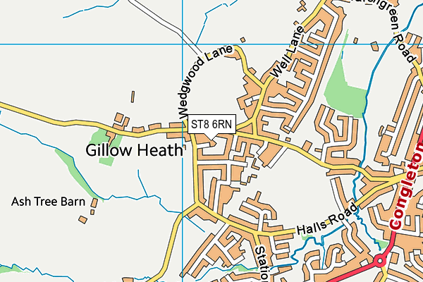 ST8 6RN map - OS VectorMap District (Ordnance Survey)