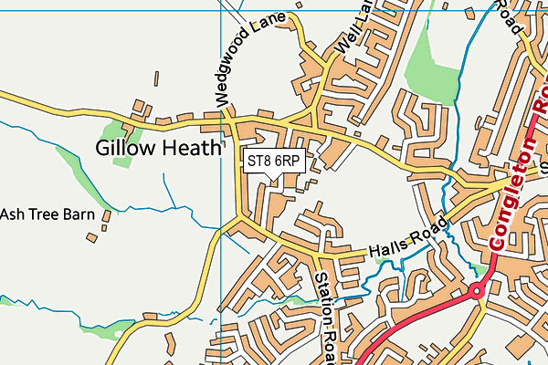 ST8 6RP map - OS VectorMap District (Ordnance Survey)