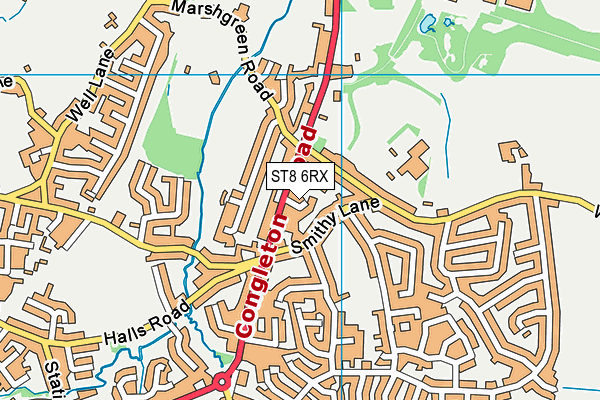 ST8 6RX map - OS VectorMap District (Ordnance Survey)