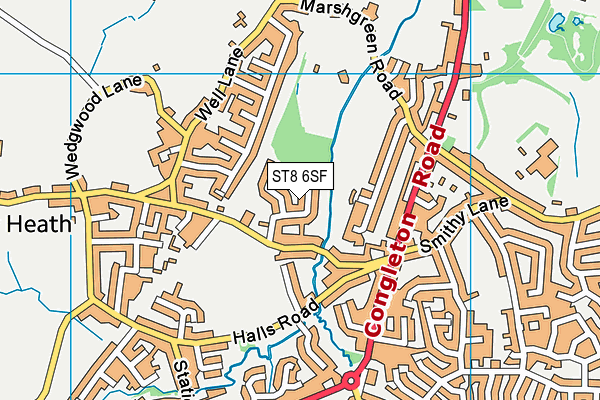 ST8 6SF map - OS VectorMap District (Ordnance Survey)